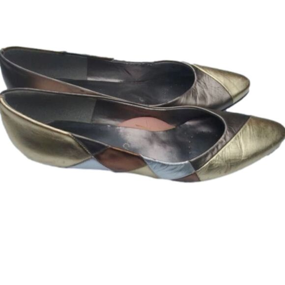 Vintage metallic Selby patch detail kitten heel - Picture 1 of 8